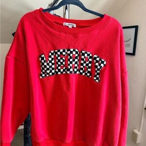 Blakely Red Merry Crew Neck Sweater